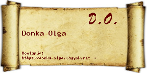 Donka Olga névjegykártya